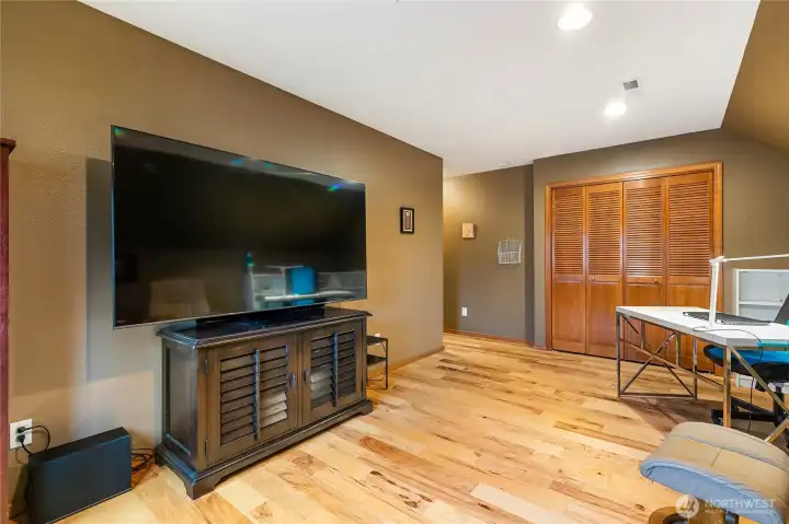 Another angle of #2 bedroom upstairs currently used as a tv room.