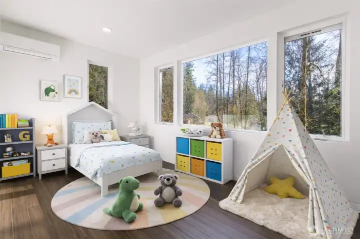 Bedroom virtually staged