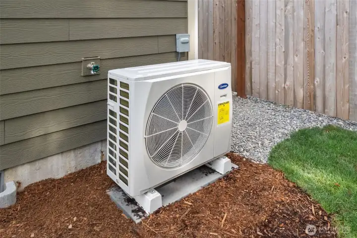 High efficiency electric variable speed cold climate heat pump.