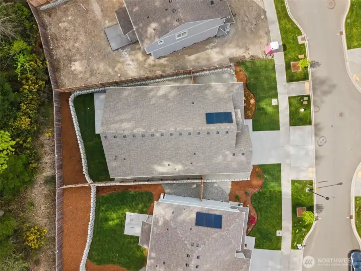 Aerial view of the home.
