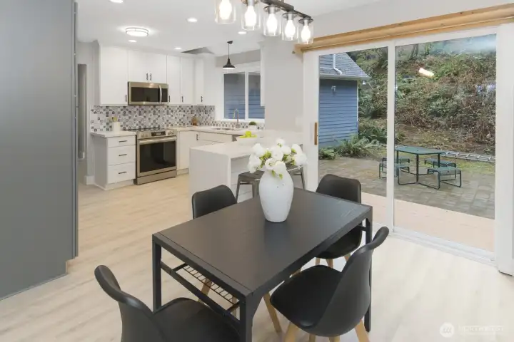 Dining room with eat in kitchen
