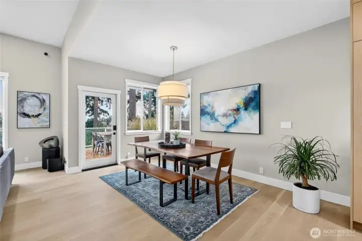 Expanded dining room. Wall removal design by engineer