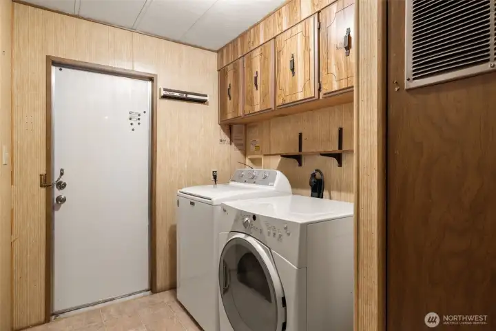 Utility room with backdoor