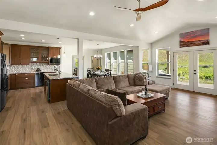 Views out every window of the hills and Thorp valley below