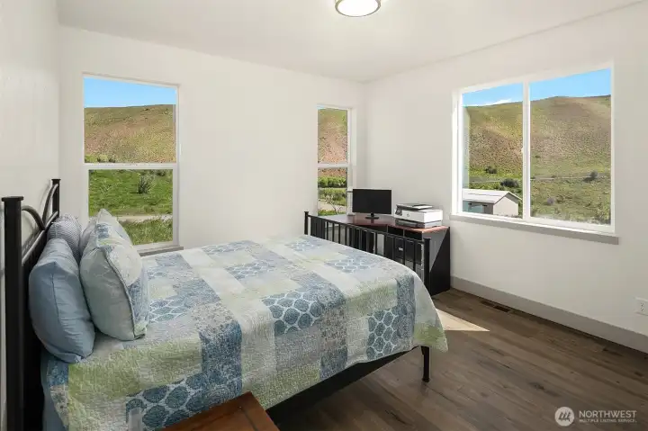 Bedroom #2 with views out every window!