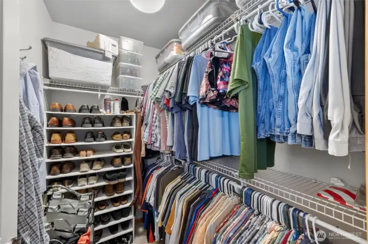 Primary walk in closet.