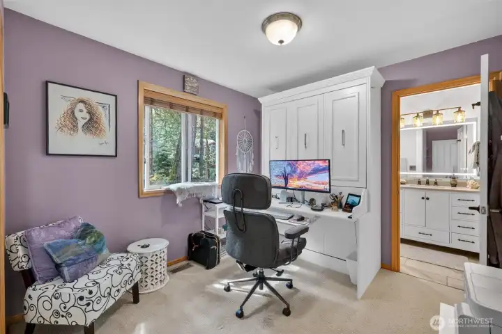 Third bedroom currently used as office.  Murphy bed/deck unit will stay.