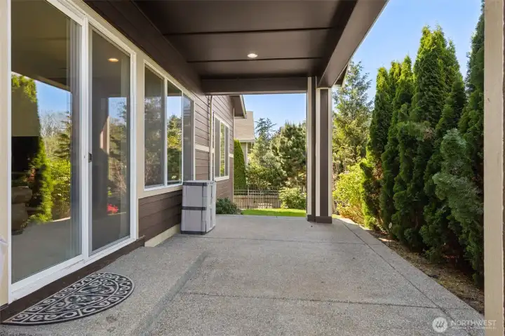 Large covered back deck off living space