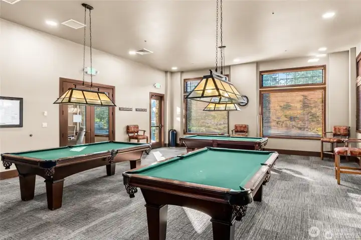 Recently added billiards room
