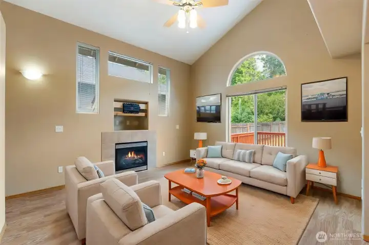 Living room virtually staged