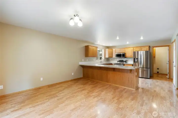 Dining room looking into kitchen