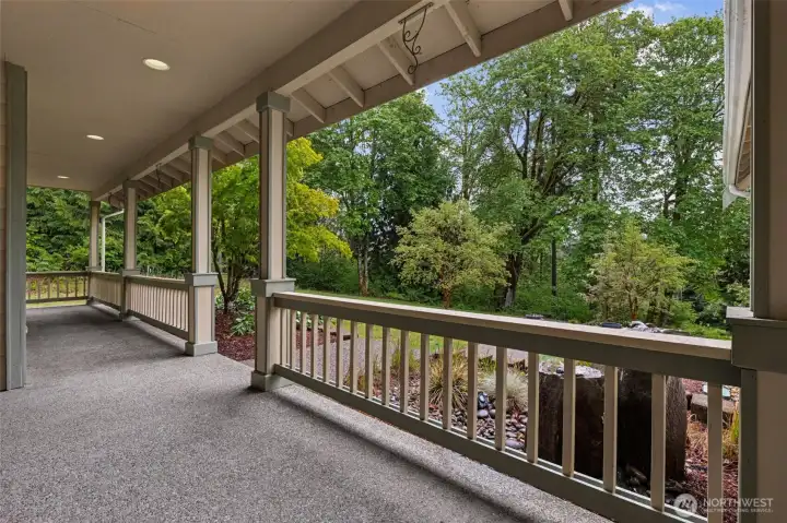 Charming covered front porch perfect for morning coffee-time.