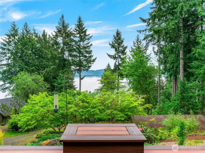 Deck in front with view of Hood Canal