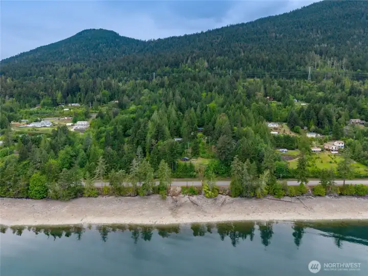 100 feet of waterfront with tidelands  in cleared area