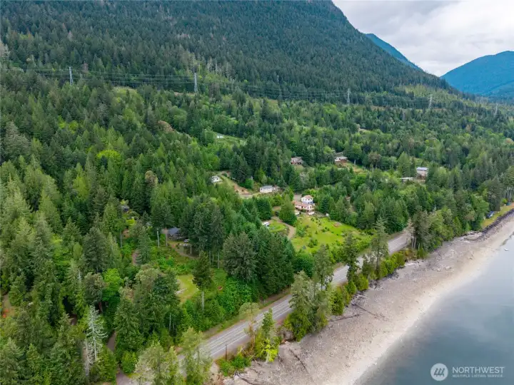 Beach on property with tidelands