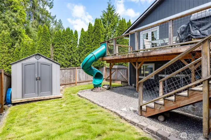 Backyard. Shed stays