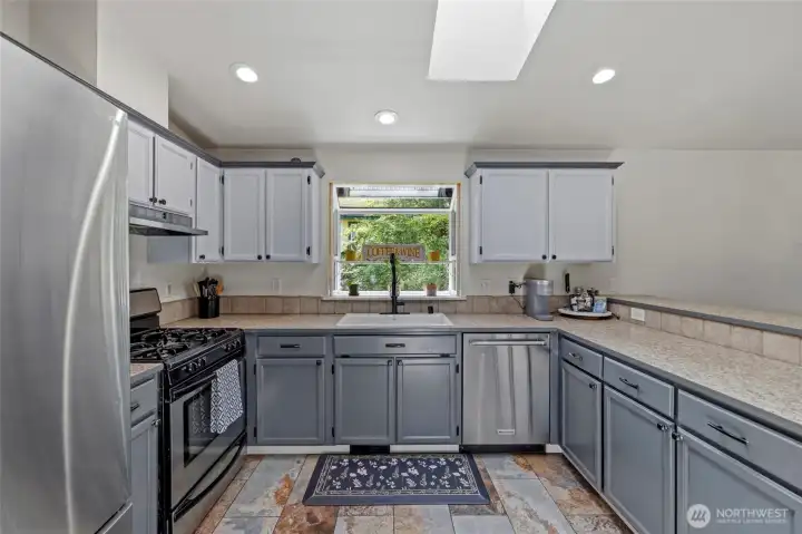 Stone floors in the kitchen