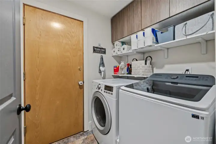 Main level laundry near garage
