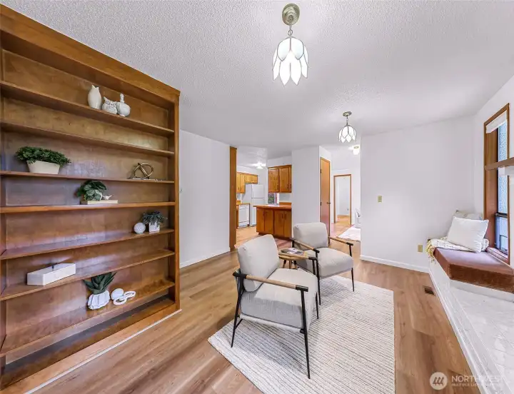 Large built in bookcase gives this room wonderful charm Large built in bookcase gives this room wonderful charm