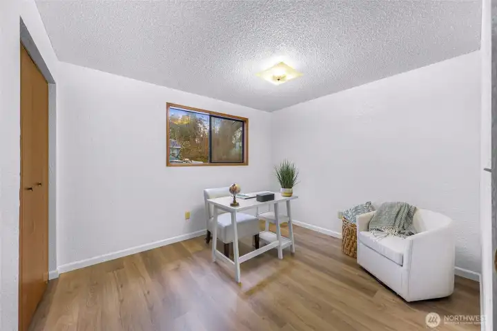 Second bedroom with east facing window. Second bedroom with east facing window.