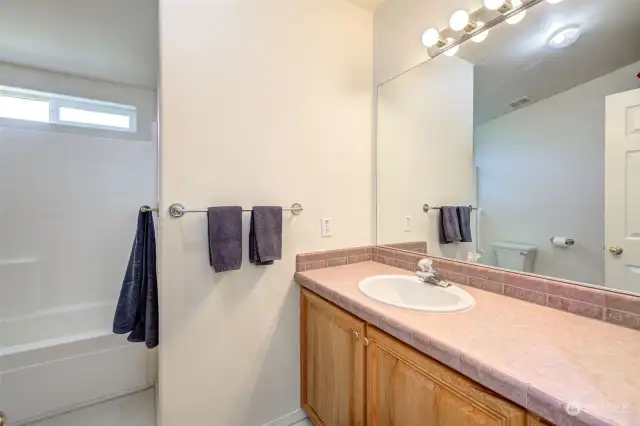 Guest bathroom is LARGE!