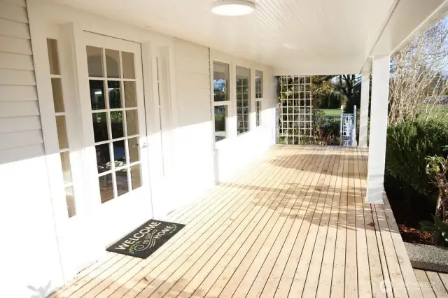 Enjoy the peace of a covered porch while you soak in the Southern sun