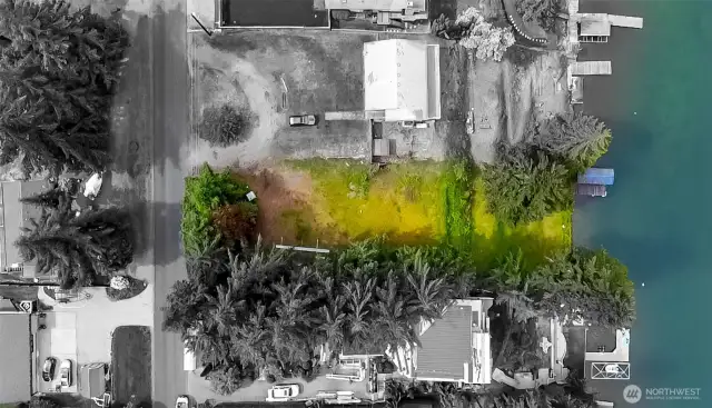 Drone view. Lot in green