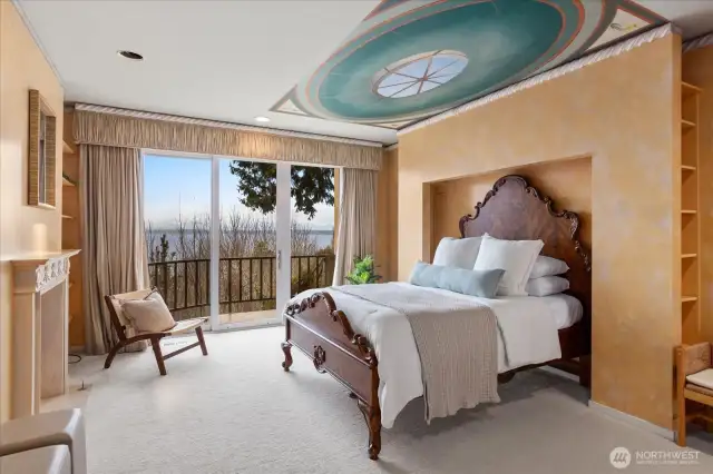 'On the View' Primary ensuite is generous, custom painted ceiling mural, and . . .