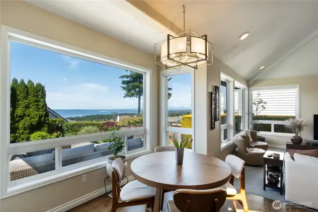 Eat-in kitchen space with a beautiful view