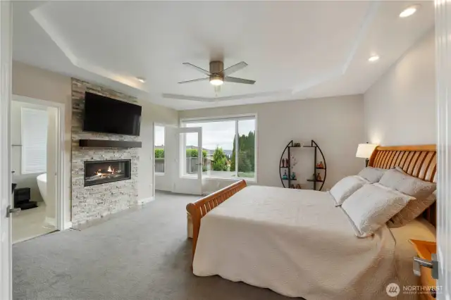 Primary with upgraded fireplace.