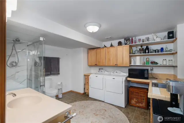 Primary bathroom and laundry