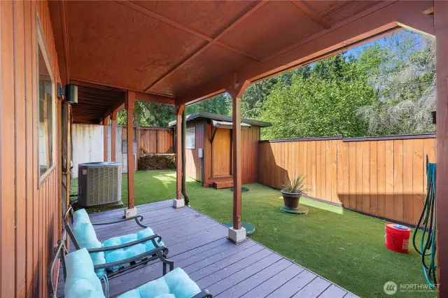 Fully fenced with artificial grass
