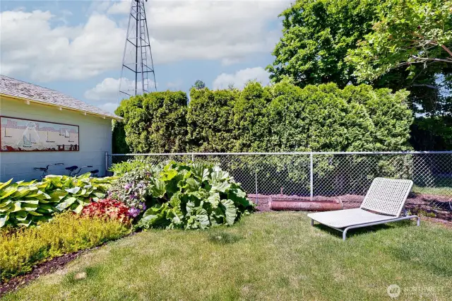 Fenced in lawn area