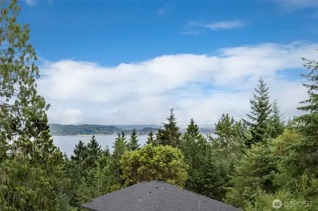Panoramic views of Dyes Inlet and the surrounding evergreens stretch out before you capturing the peaceful essence of Pacific Northwest living.