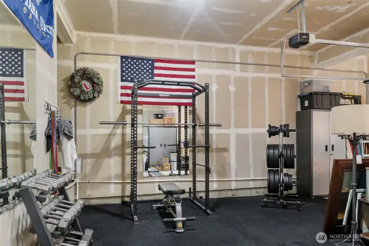 2-Car Garage-1 partial bay is currently used as a gym