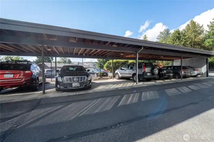 Covered reserved parking spot