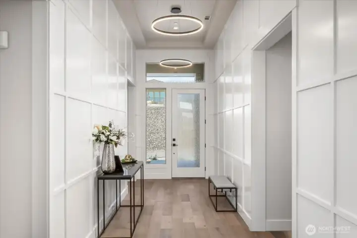 Front entry with beautifully detailed walls!
