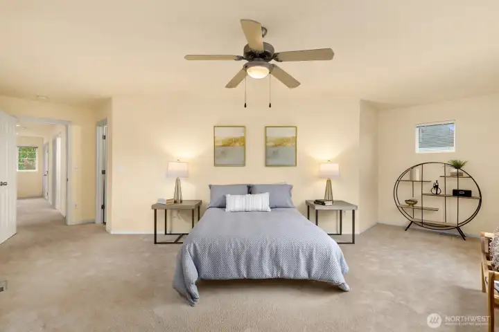 Primary Bedroom with plenty of flex space for additional storage dressers and furniture.