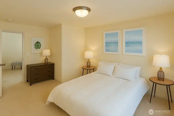 Virtually staged Upstairs Bedroom #2 (Middle Bedroom)