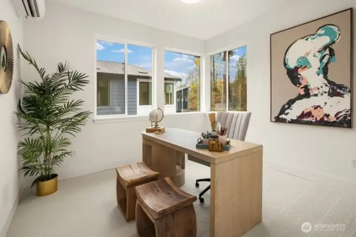 Guest bedroom (staged as a Den/Office