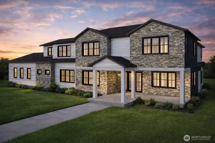 Permitted plans for two-story custom Northwest contemporary style home.