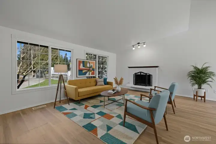 Tons of windows in the living room