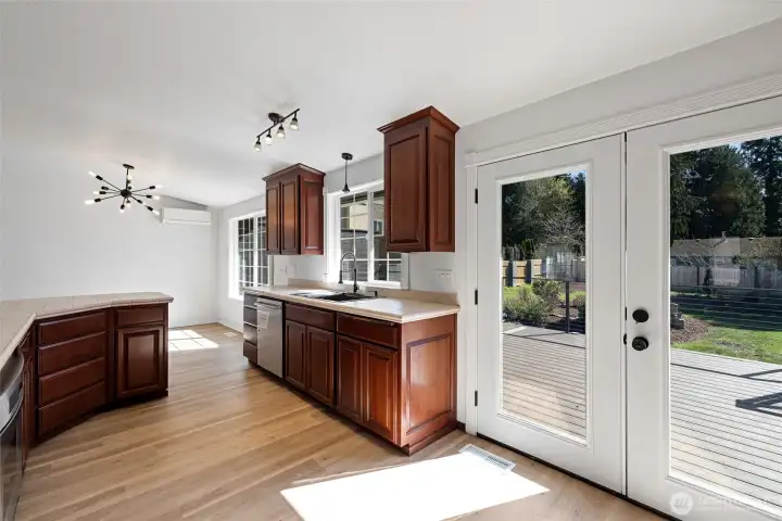 Brand new french door leading to the huge deck