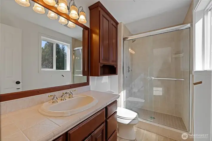 Nice sized shower in the primary bathroom