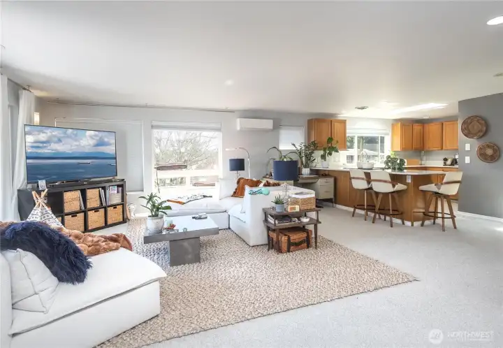 Top Level Living Area and Full Kitchen