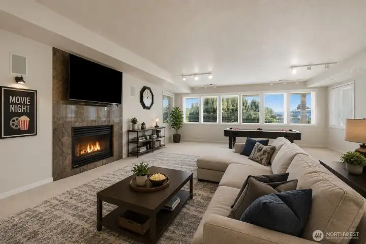Finished Lower Level - Virtually Staged
