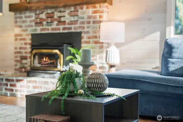 Wood Burning Fireplace with Insert