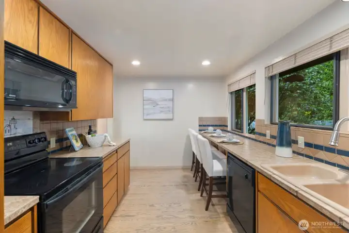 Kitchen with beautiful views