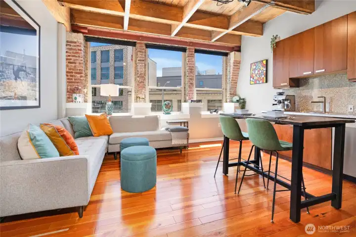 You'll love the gleaming hardwood floors, exposed beams and timeless character of this iconic loft. You'll love the gleaming hardwood floors, exposed beams and timeless character of this iconic loft.