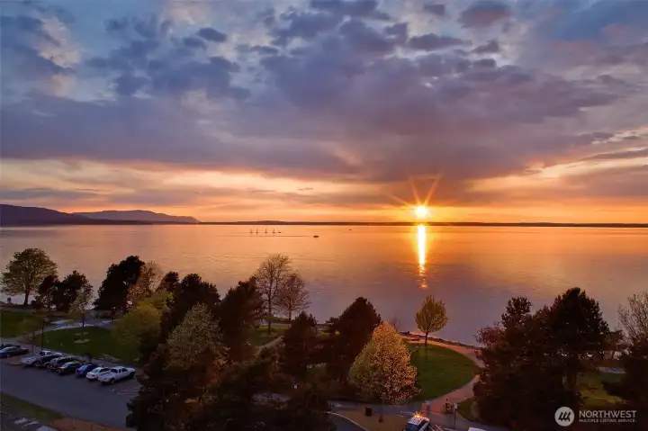 Just imagine having this view in the evenings, right from your deck or inside the living room or dining and kitchen areas.
